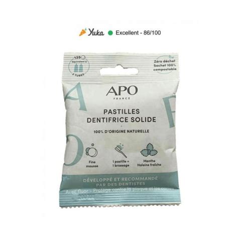 Dentifrice en pastilles APO