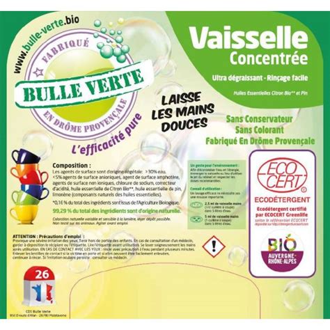 Liquide vaisselle Ecocert