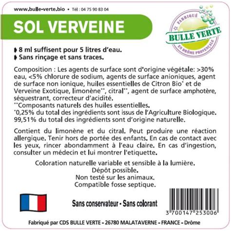 Nettoyant sols Verveine Ecocert 500g