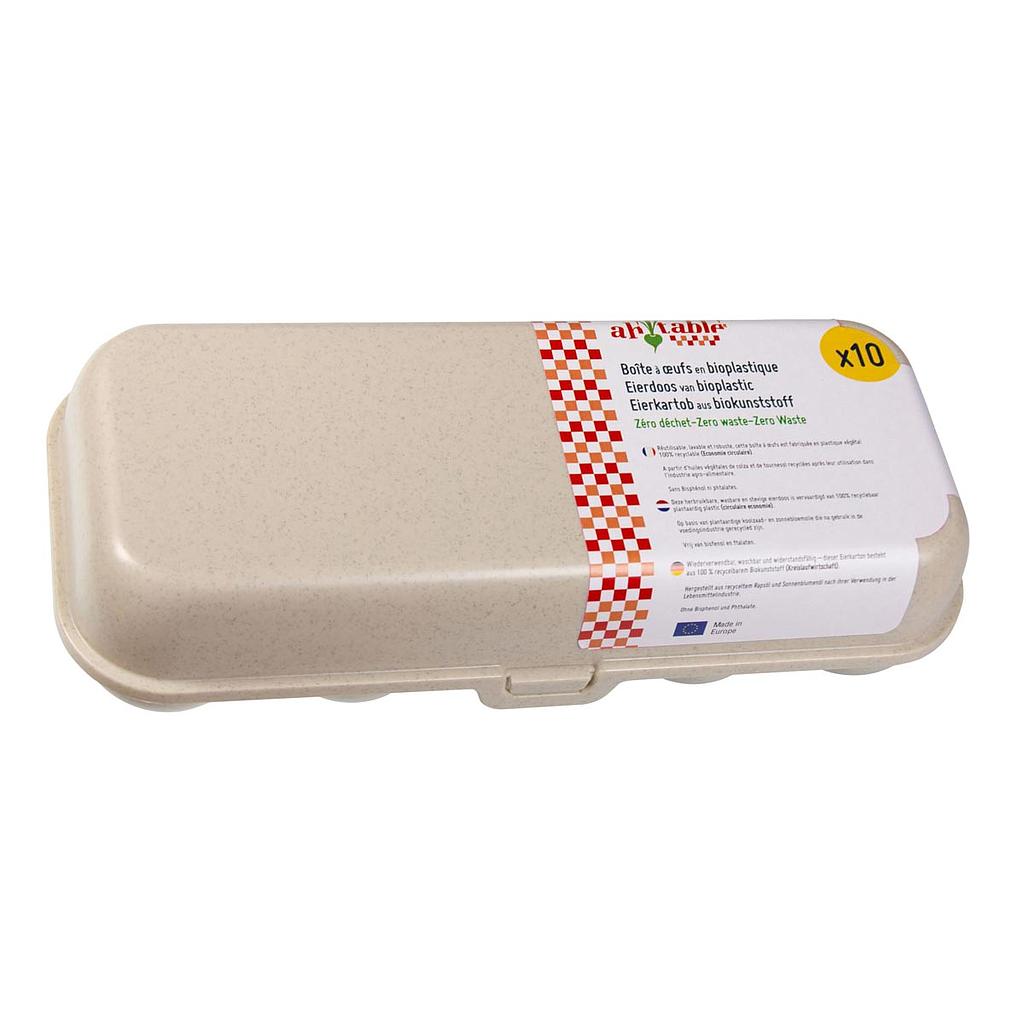 Boîte 10 oeufs bioplastique beige