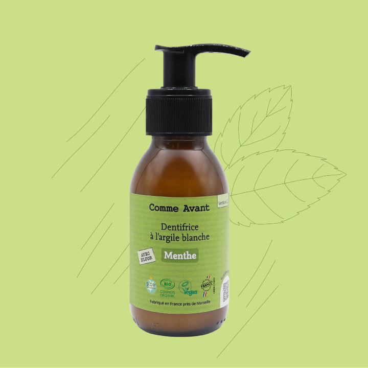 Dentifrice à l'argile blanche avec fluor Menthe Comme Avant 120g