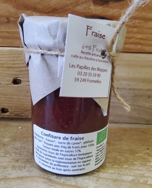 Confiture Les Papilles des Weppes Fraise 320g