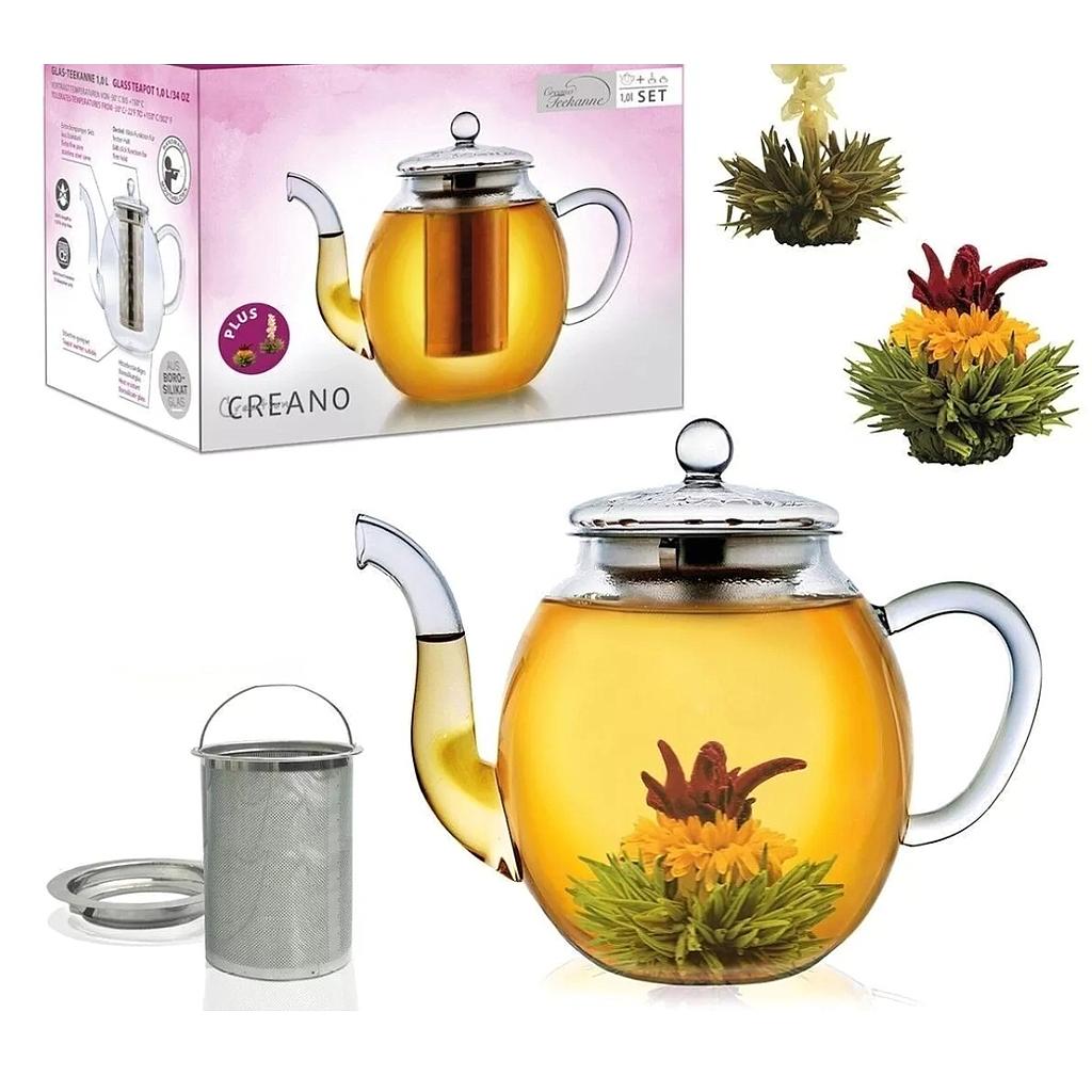 Théière 1litre + 2 fleurs de thé