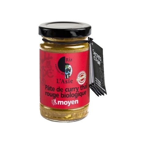 Pâte de curry rouge moyen Bio 100g